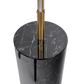 Modern floor lamp with black marble base and brass pole, FredCo International furniture