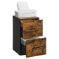 VASAGLE 2 Drawers File Cabinet with Lock, Printer Stand, Rustic Brown and Ink Black – Rustic Brown, Black