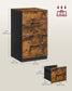 VASAGLE 2 Drawers File Cabinet with Lock, Printer Stand, Rustic Brown and Ink Black – Rustic Brown, Black