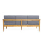 Mid-century wood frame sofa with gray cushions, modern home furniture by FredCo International