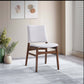 Gusto Mid-Century Modern Fabric Dining Chair (Set of 2) in Light Gray with Solid Wood Frame 22.4'W x 18.1'D x 31.1'H for Living Room Bedroom Outdoor FredCo