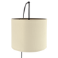 Modern beige fabric drum lampshade with black metal support, FredCo International furniture