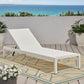 Outdoor Chaise Lounge Chair, Aluminum Adjustable Outside Chair for Pool Patio Beach Yard, All Weather Use UV Resistant 400lbs Weight Capacity, White FredCo