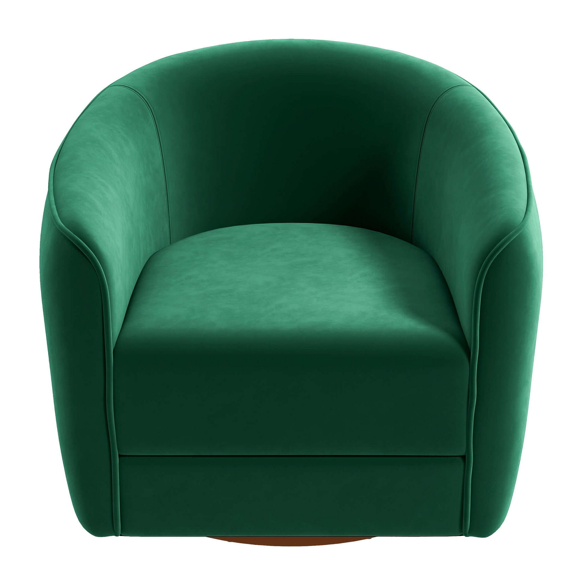 Modern green velvet accent chair with curved back from FredCo International