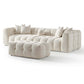 Alana Tufted Ivory Chenille Modular Sectional Sofa with Reconfigurable Layouts and Soft Upholstery FredCo