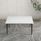 Lindsey Mid-Century Modern Solid Wood Dining Table with White Top and Walnut Legs, 59 inches for Bedroom Hallway, Entryway FredCo
