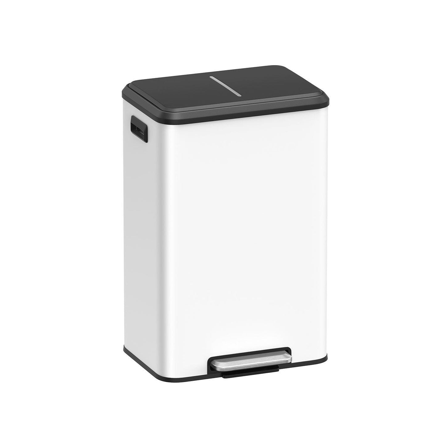 10.5-Gallon Step Kitchen Trash Can Cloud White FredCo