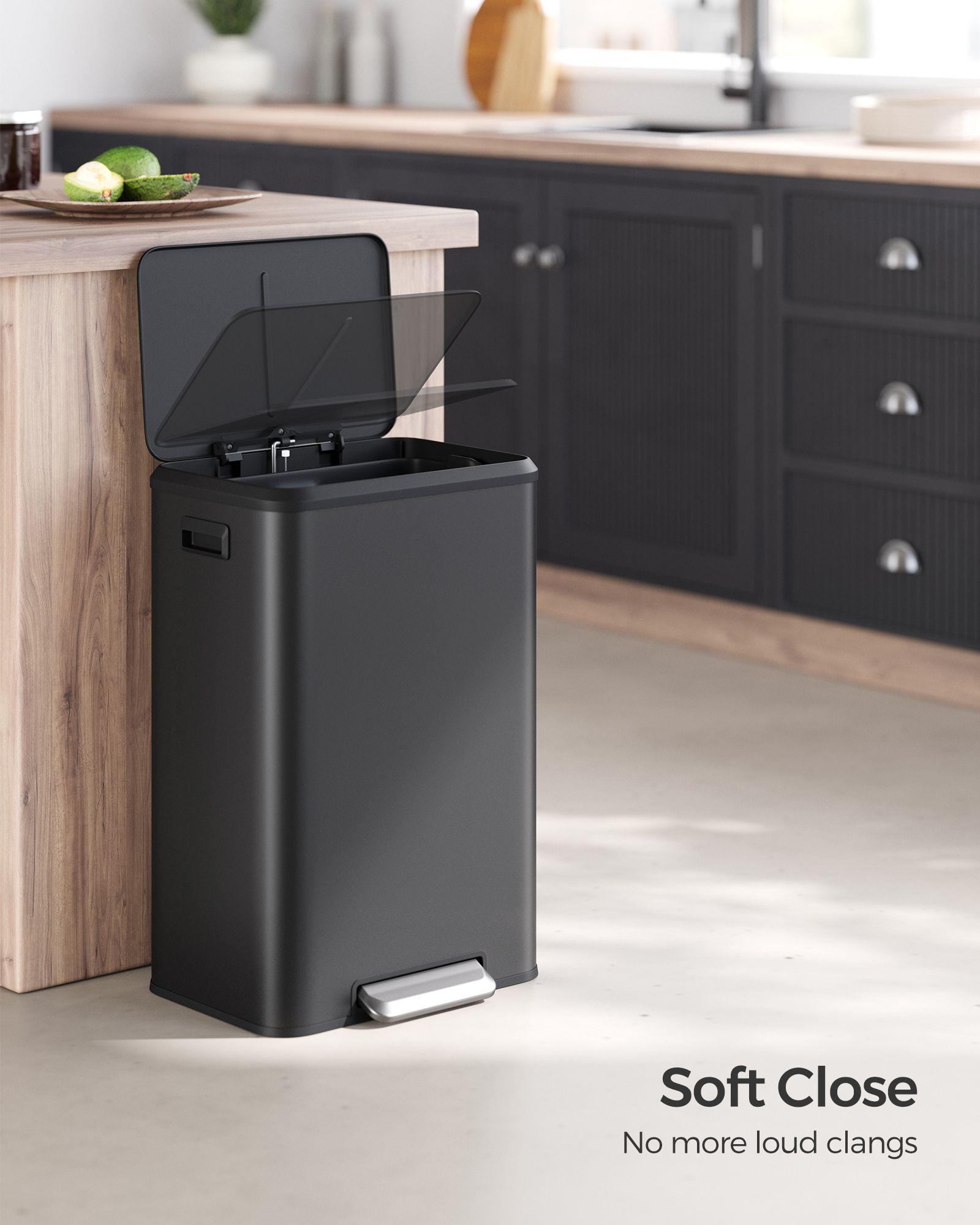 10.5-Gallon Step Kitchen Trash Can Ink Black FredCo