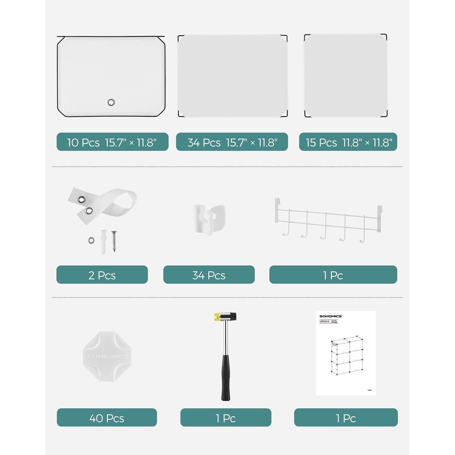 10 Cubes Shoe Organizer with Doors White FredCo