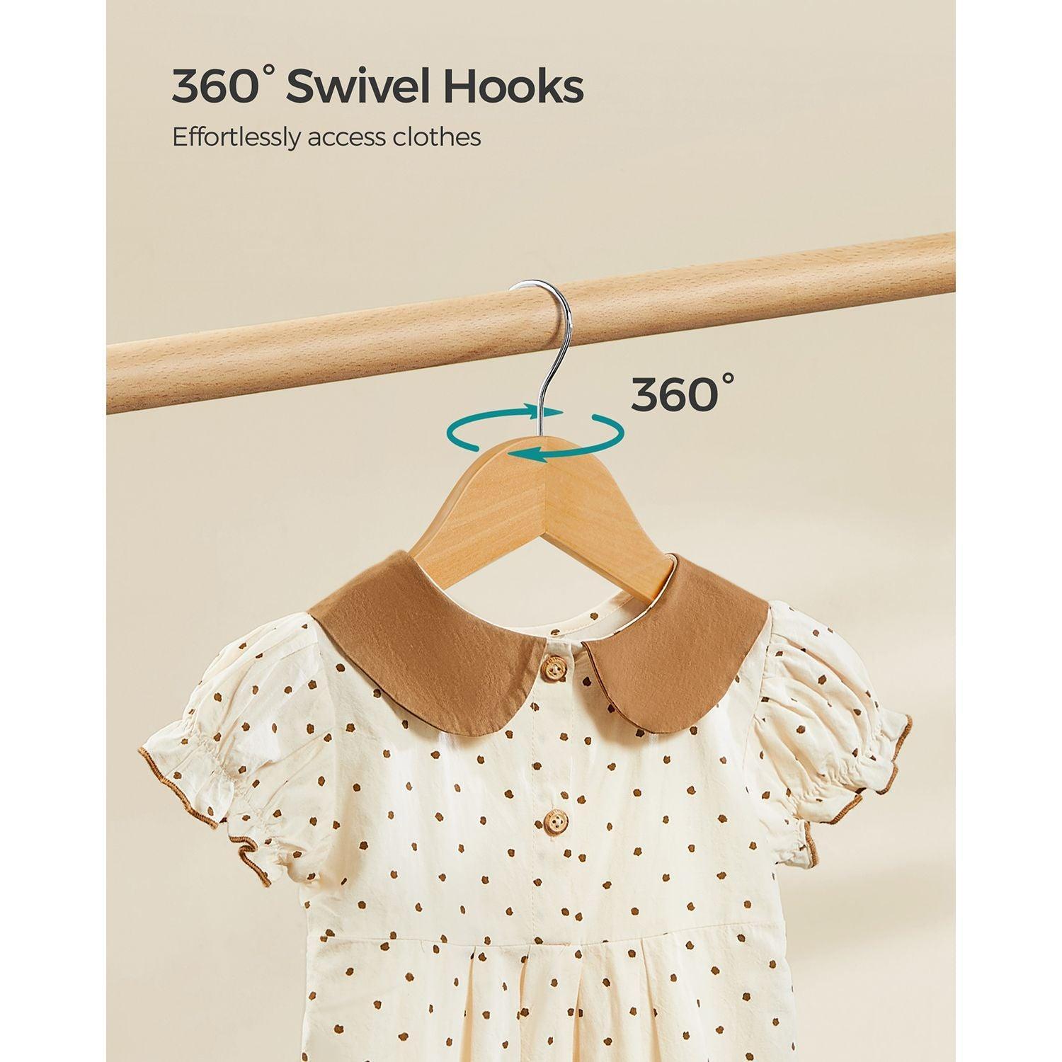 10-Pack Kids Wooden Hangers FredCo