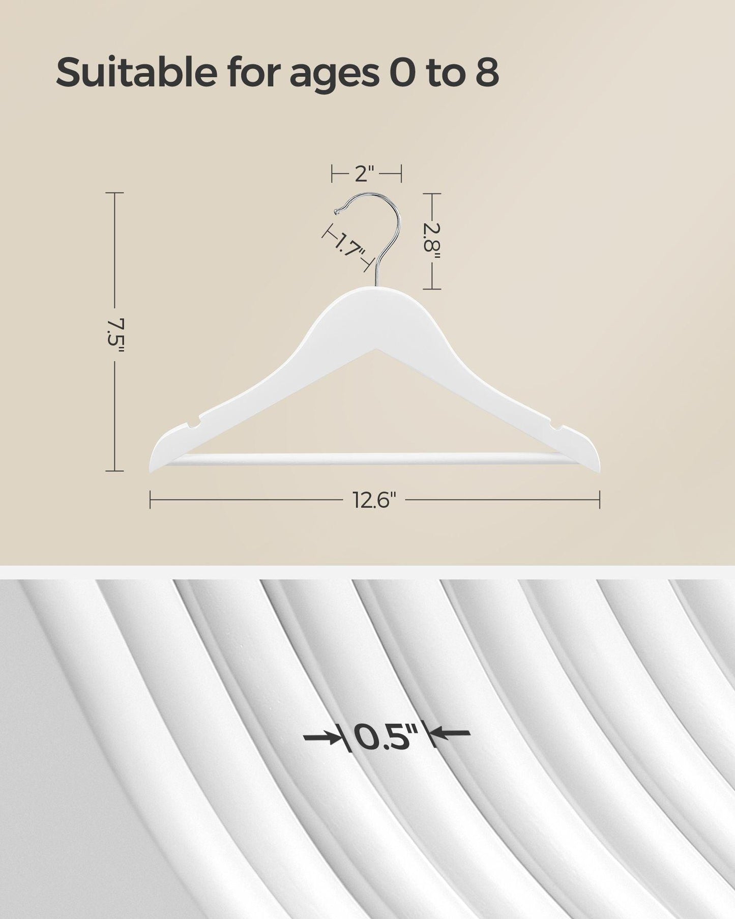 10 Pack Kids Wooden Hangers FredCo