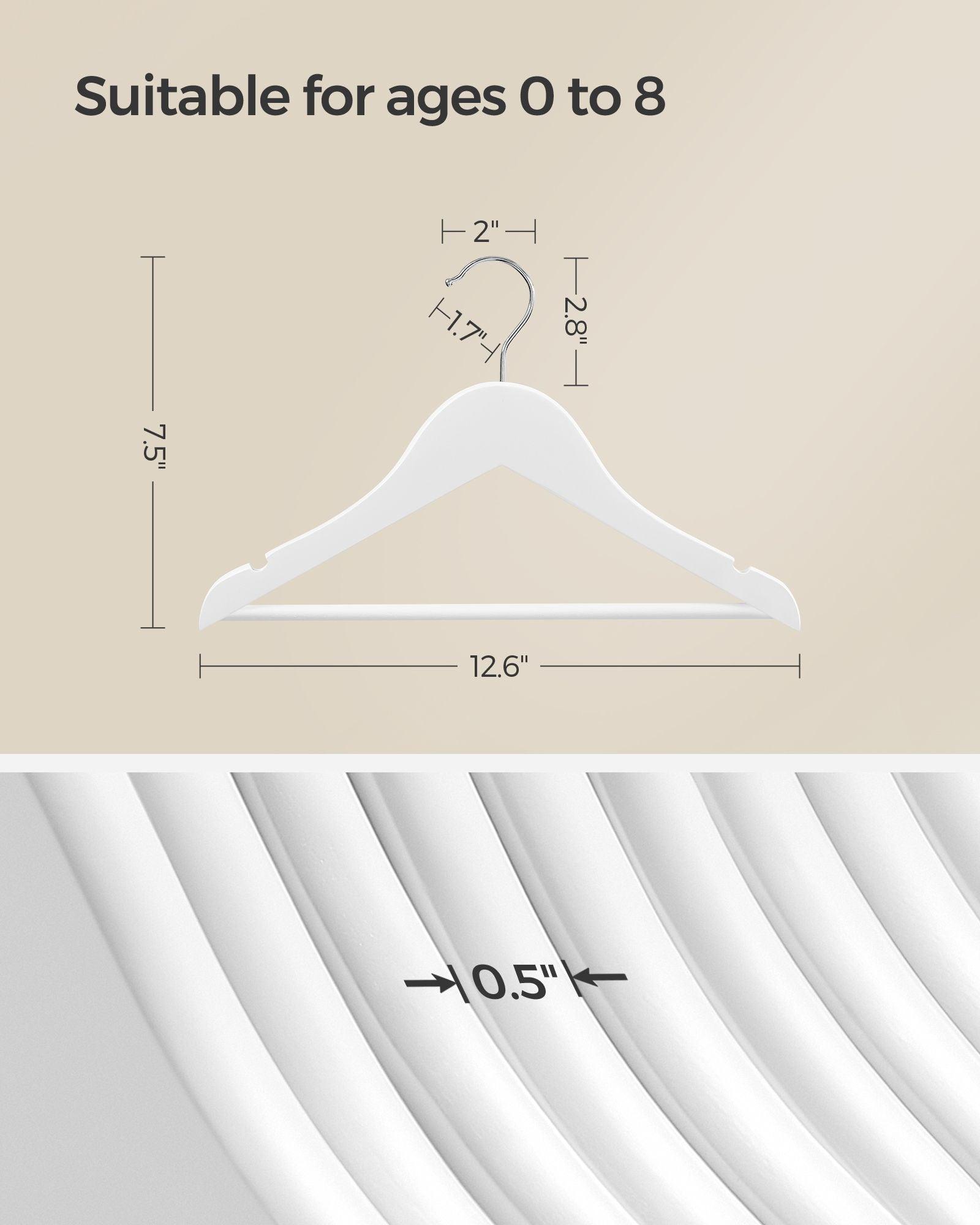 10 Pack Kids Wooden Hangers FredCo