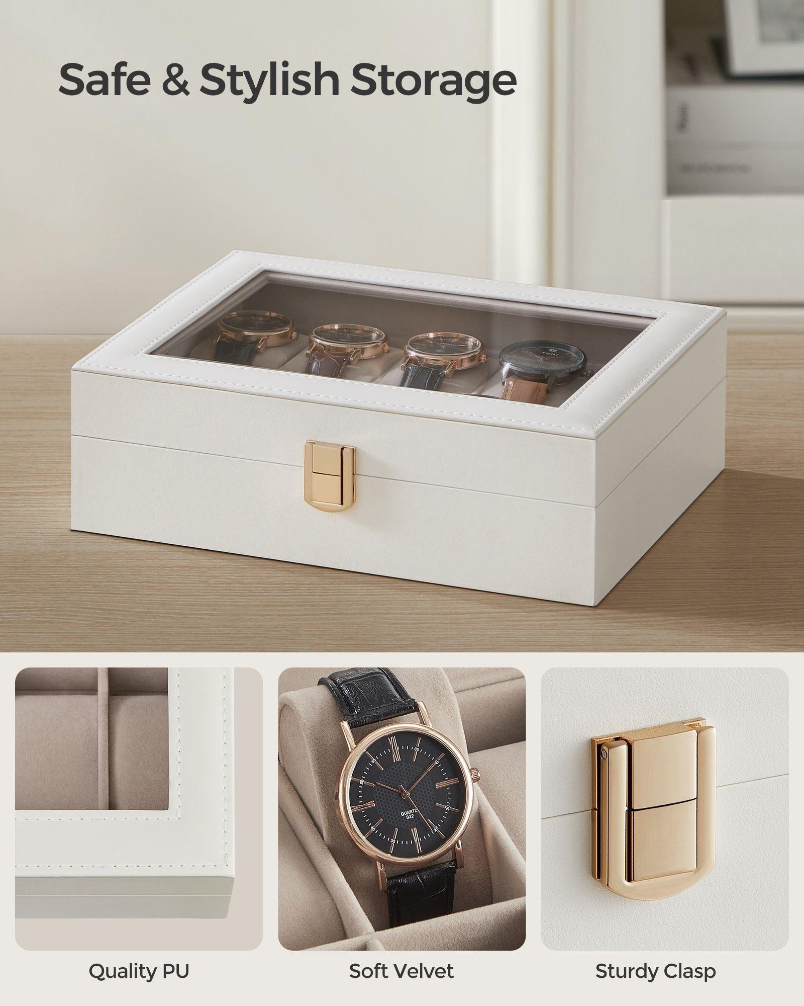 10-Slot Watch Case White FredCo