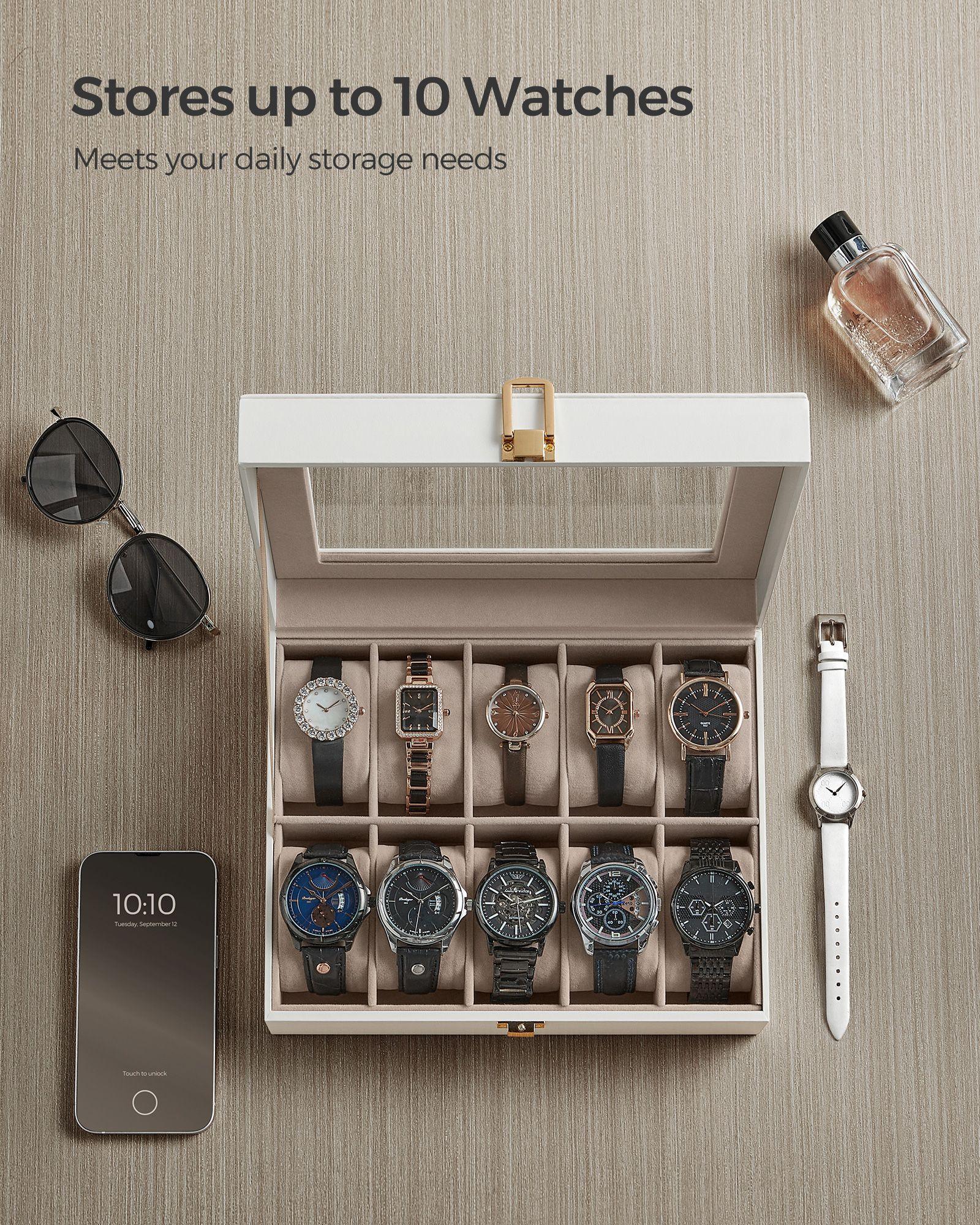 10-Slot Watch Case White FredCo