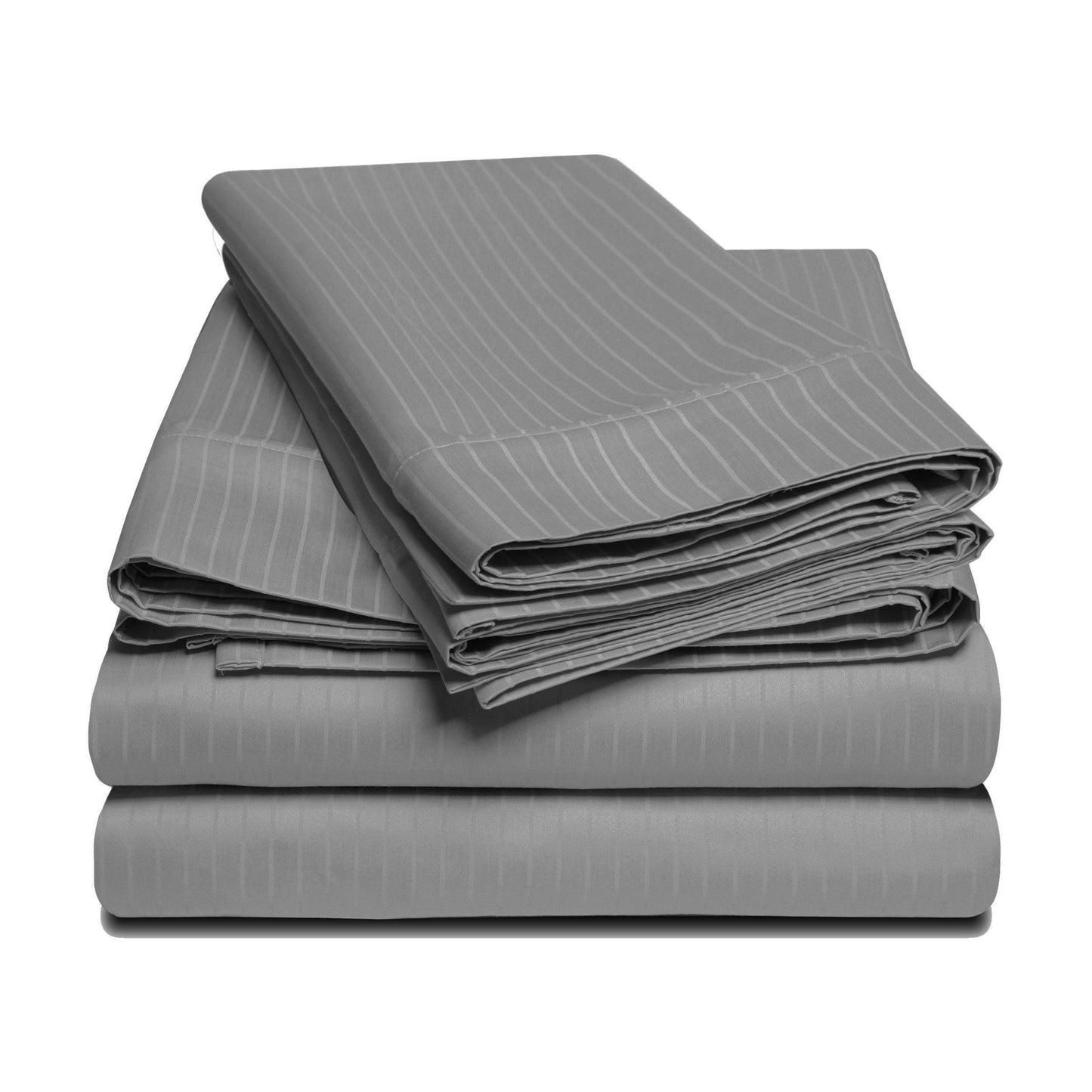 1000-Thread Count 100% Egyptian Cotton Striped Deep Pocket Sheet Set FredCo