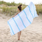 100% Cotton Fouta Beach Towel, Meera Stripes Coastastal Resort FredCo