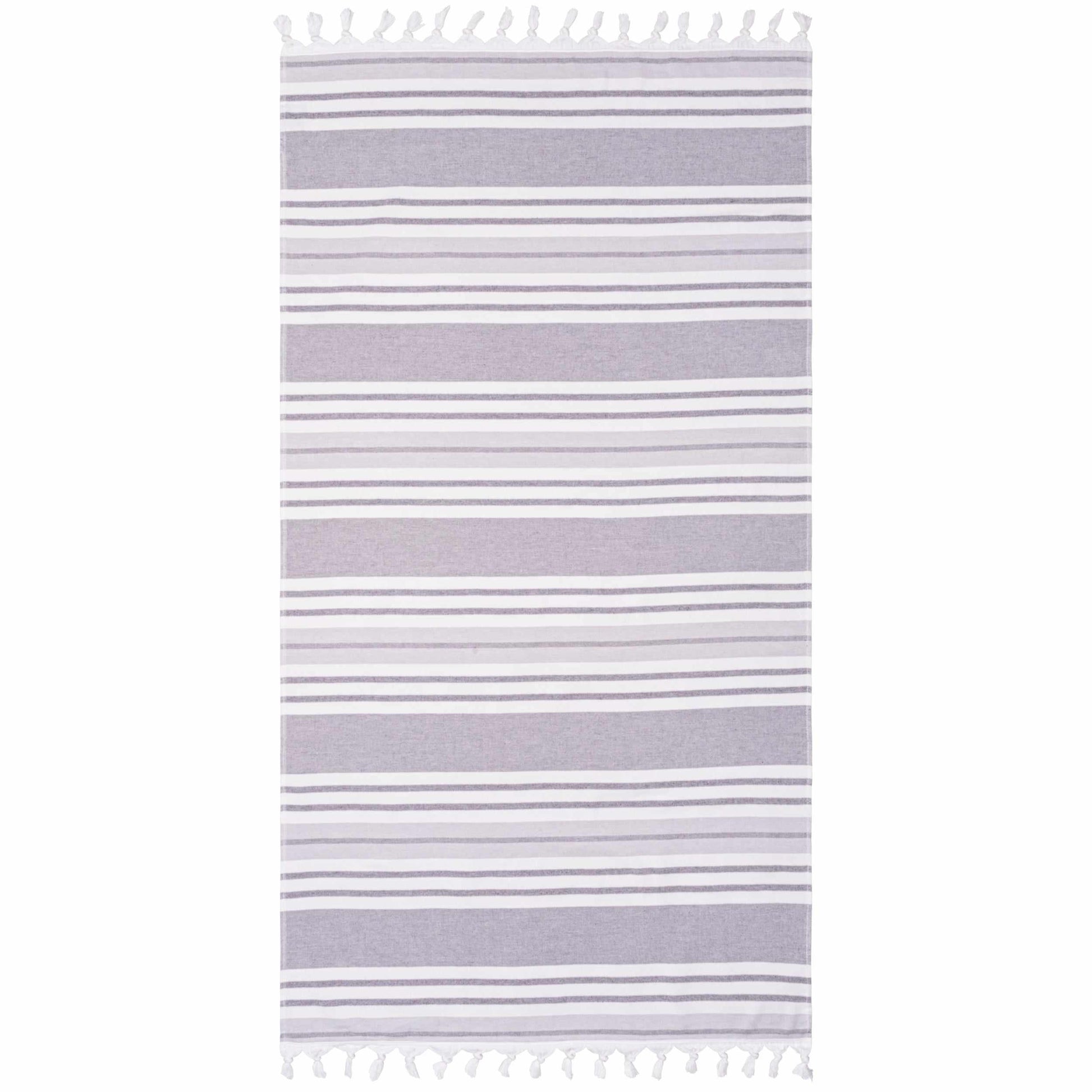 100% Cotton Fouta Beach Towel, Meera Stripes with Fringes FredCo