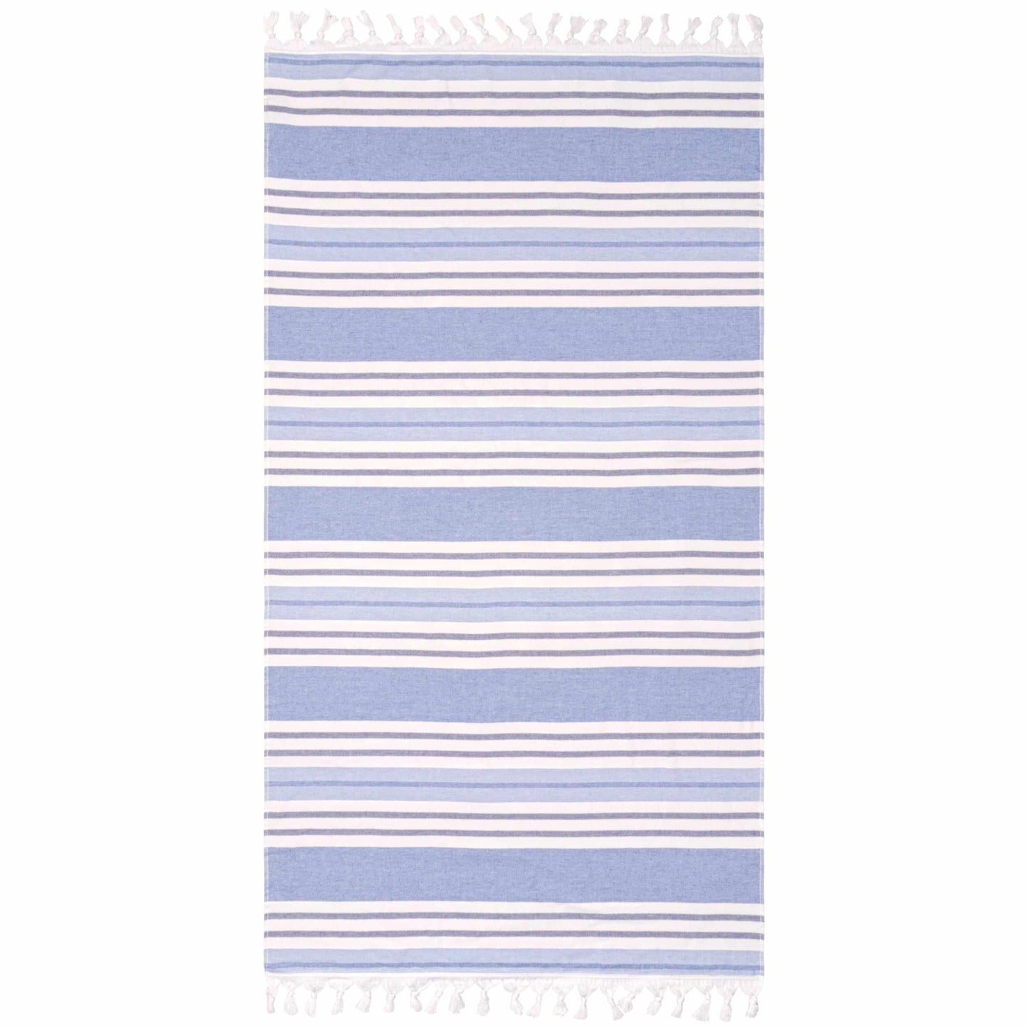 100% Cotton Fouta Beach Towel, Meera Stripes with Fringes FredCo