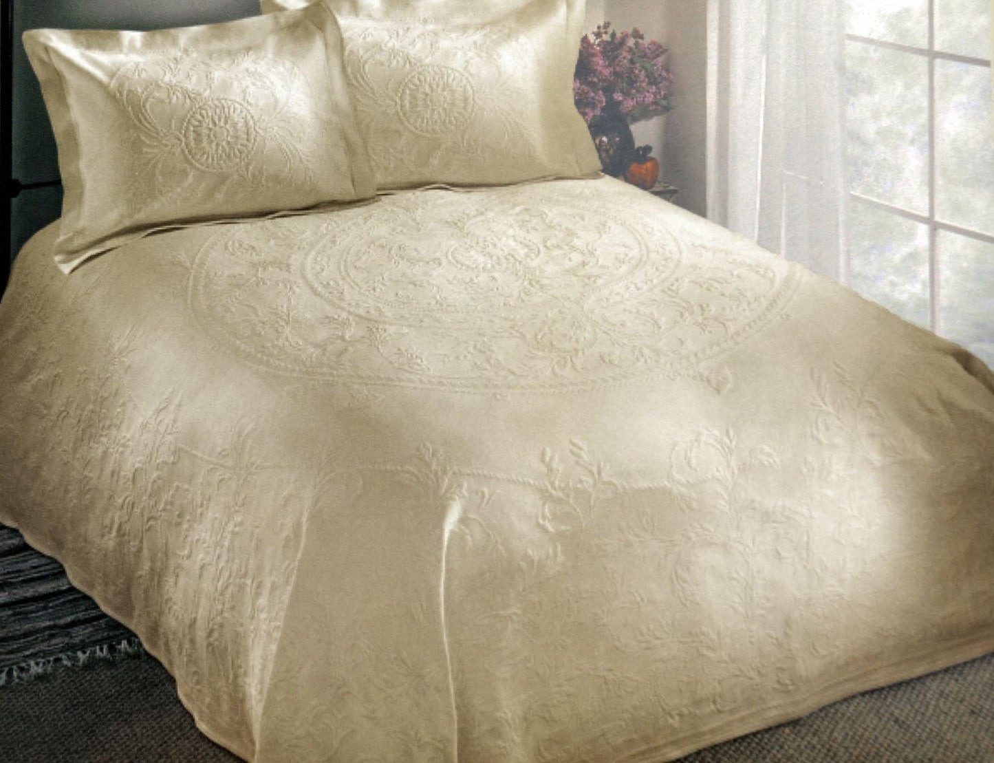 100% Cotton Jacquard Premium Matelasse Bedspread FredCo