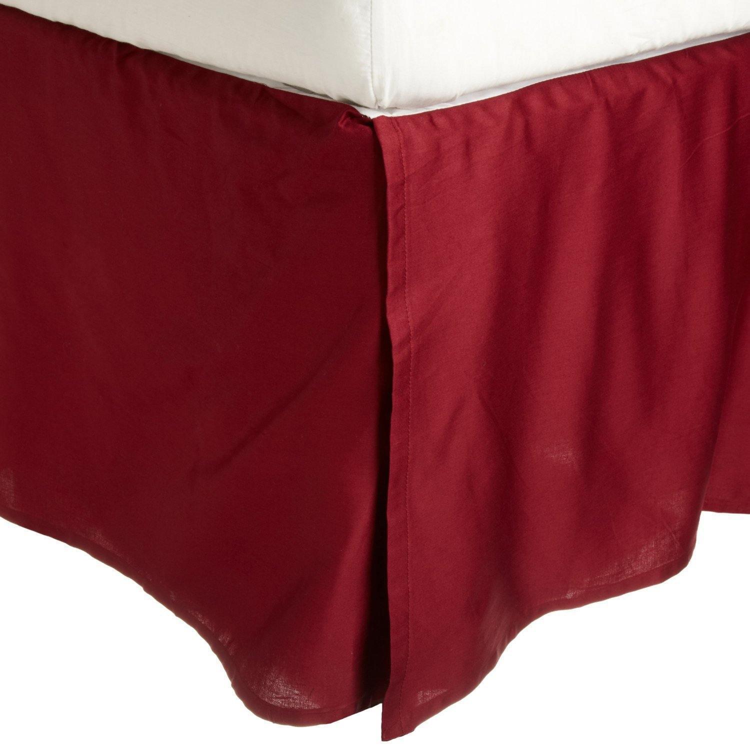 100% Egyptian Cotton Chic Solid Bed Skirt Split Corners FredCo