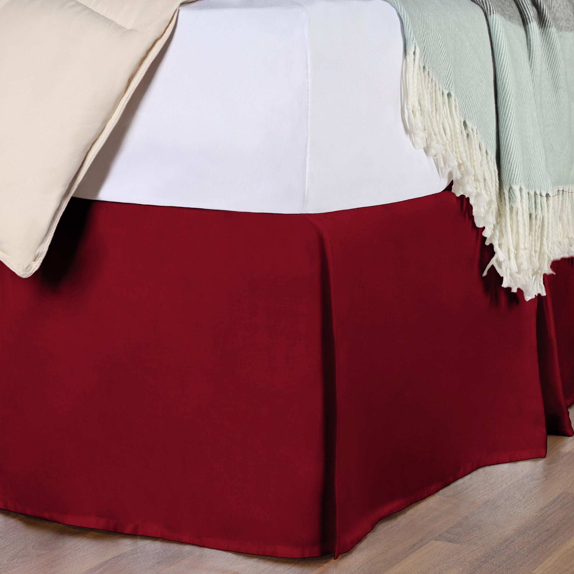 100% Egyptian Cotton Chic Solid Bed Skirt Split Corners FredCo