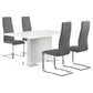 Anges 5-piece Dining Table Set White High Gloss and Grey