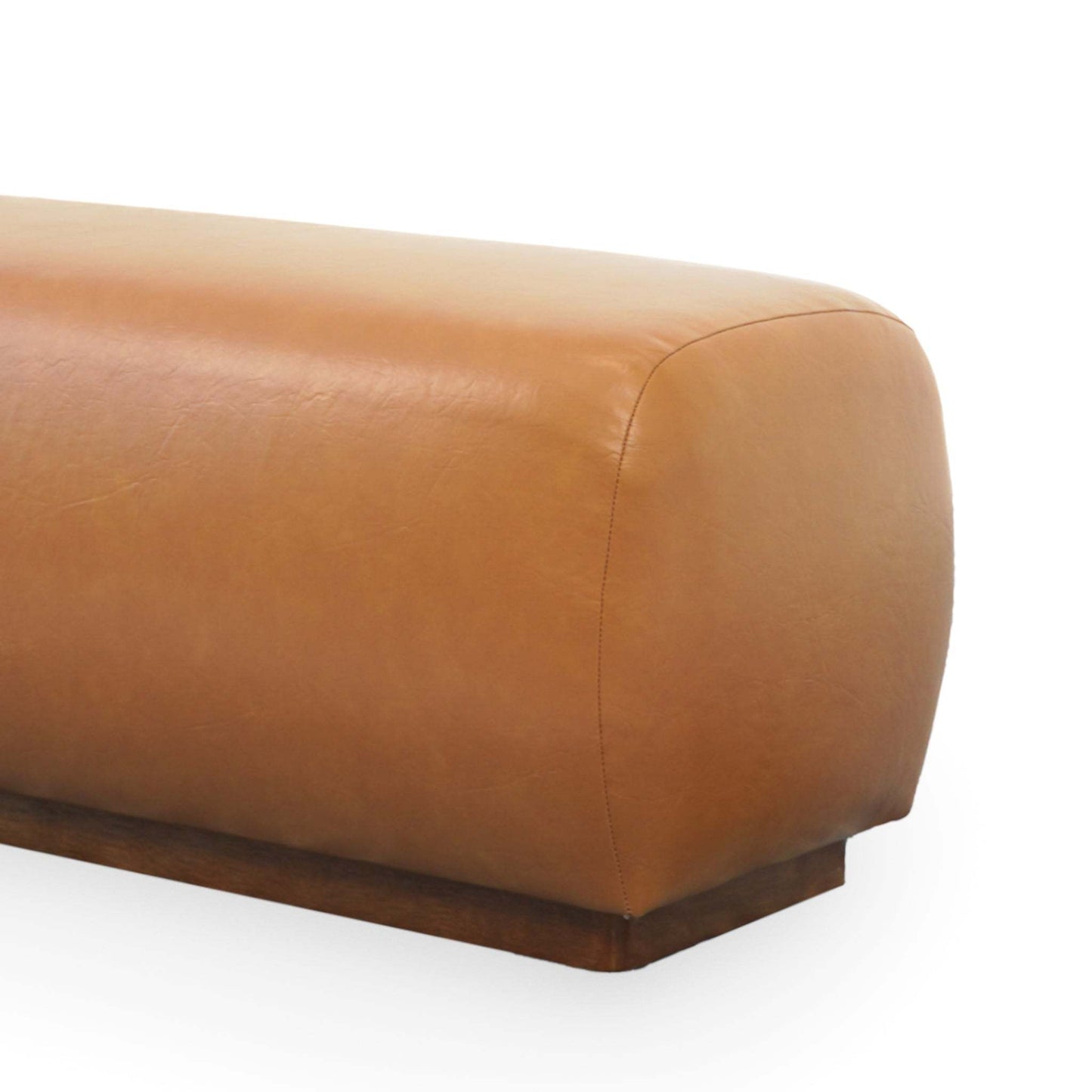 Kelvin Vegan Tan Leather Bench FredCo