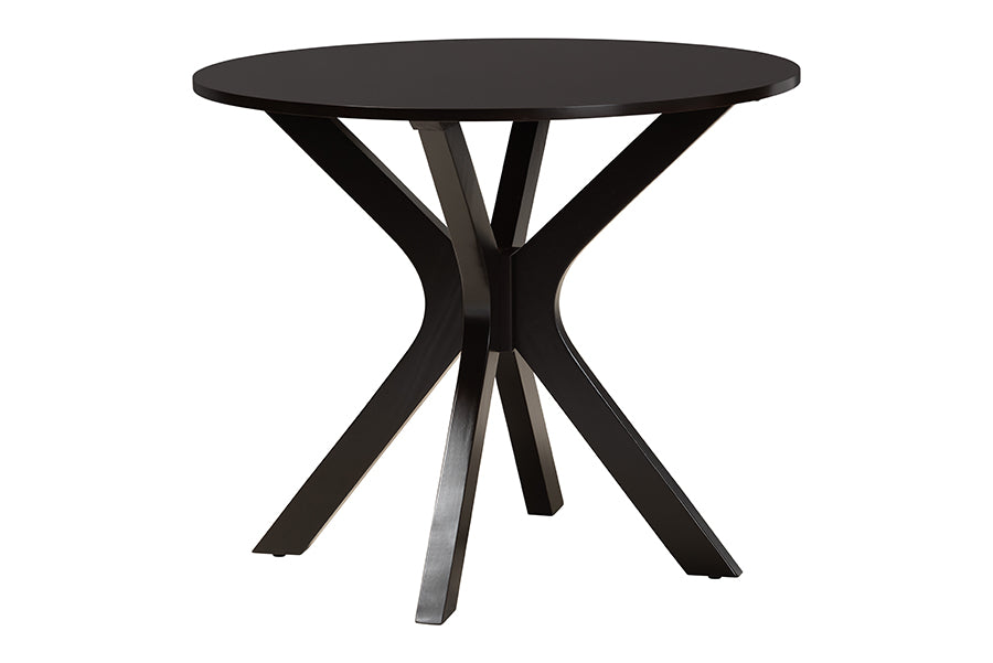 Baxton Studio Julia 5-Piece Dining Set - Compact Mid-Century Modern Round Table and Chair Set for Dining Room, Kitchen, Apartment, Sand
