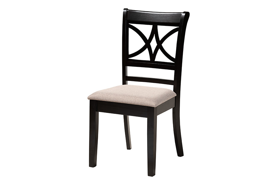 Baxton Studio Penny 5-Piece Dining Set - Compact Mid-Century Modern Round Table and Chair Set for Dining Room, Kitchen, Apartment, Sand