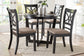 Baxton Studio Penny 5-Piece Dining Set - Compact Mid-Century Modern Round Table and Chair Set for Dining Room, Kitchen, Apartment, Sand