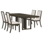 Kelly 5-piece Rectangular Dining Table Set Dark Grey