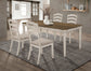 Ronnie 5-piece Rectangular Dining Table Set Rustic Cream