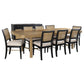 Arini 9-piece Extension Leaf Dining Table Set Sand Wash and Black