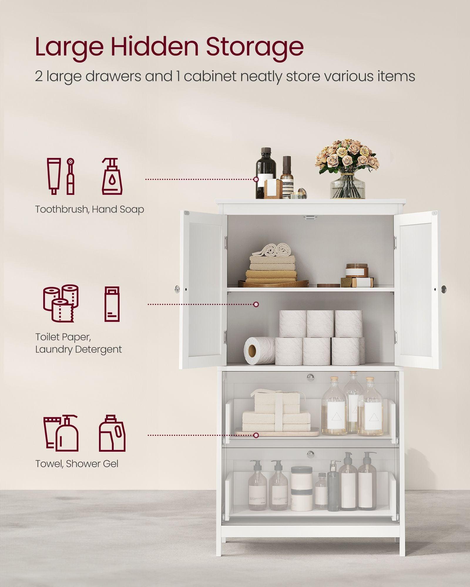 11.8"D x 23.6"W x 31.5"H Bathroom Floor Storage Cabinet FredCo