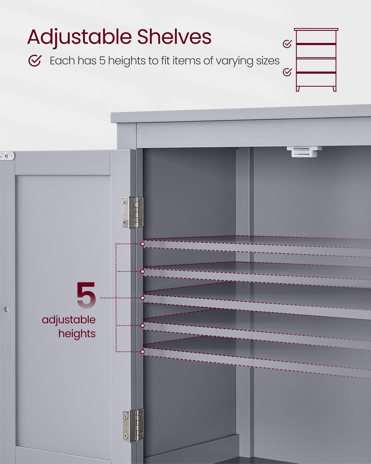11.8''D x 23.6''W x 43.3''H Bathroom Floor Storage Cabinet FredCo
