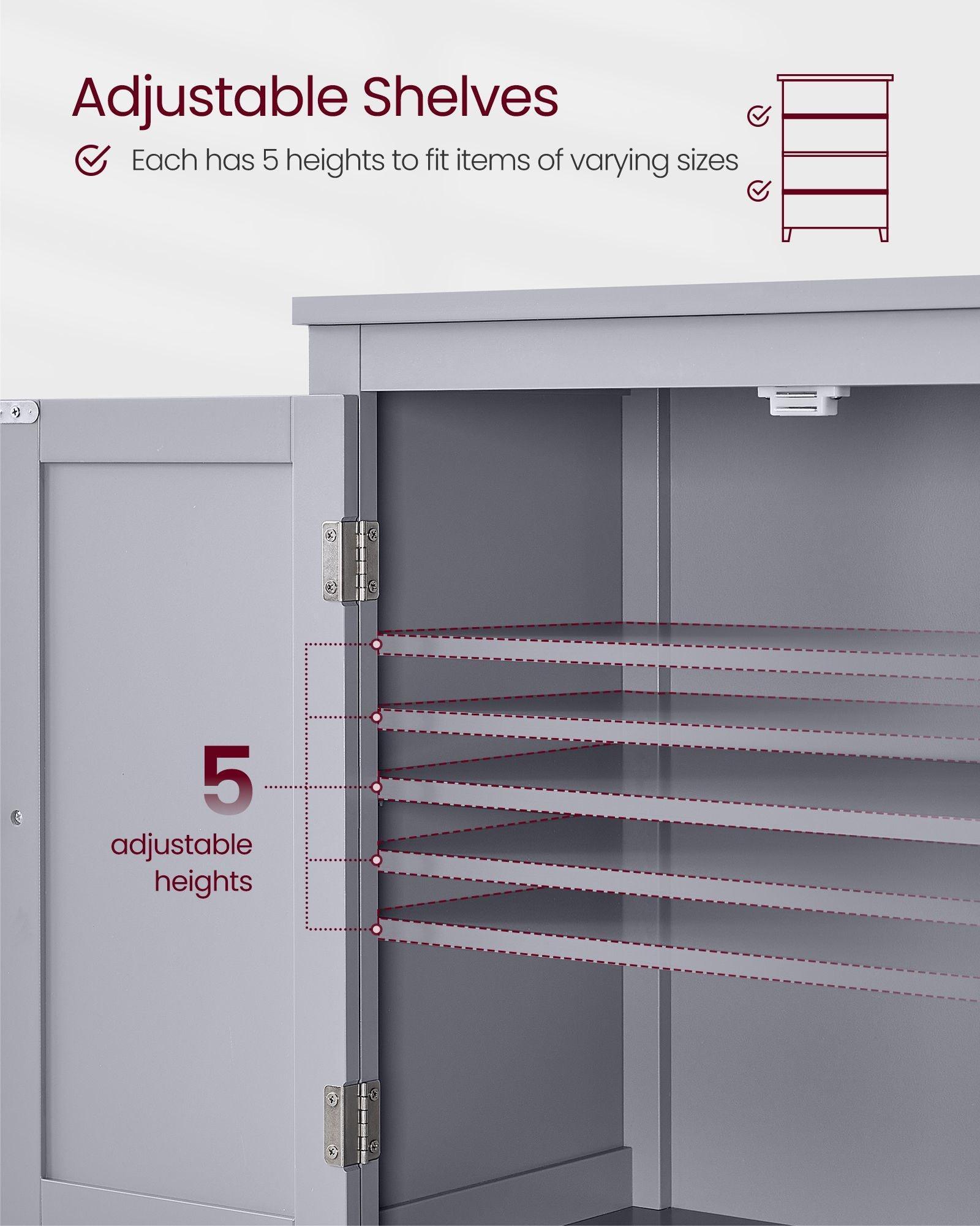11.8''D x 23.6''W x 43.3''H Bathroom Floor Storage Cabinet FredCo