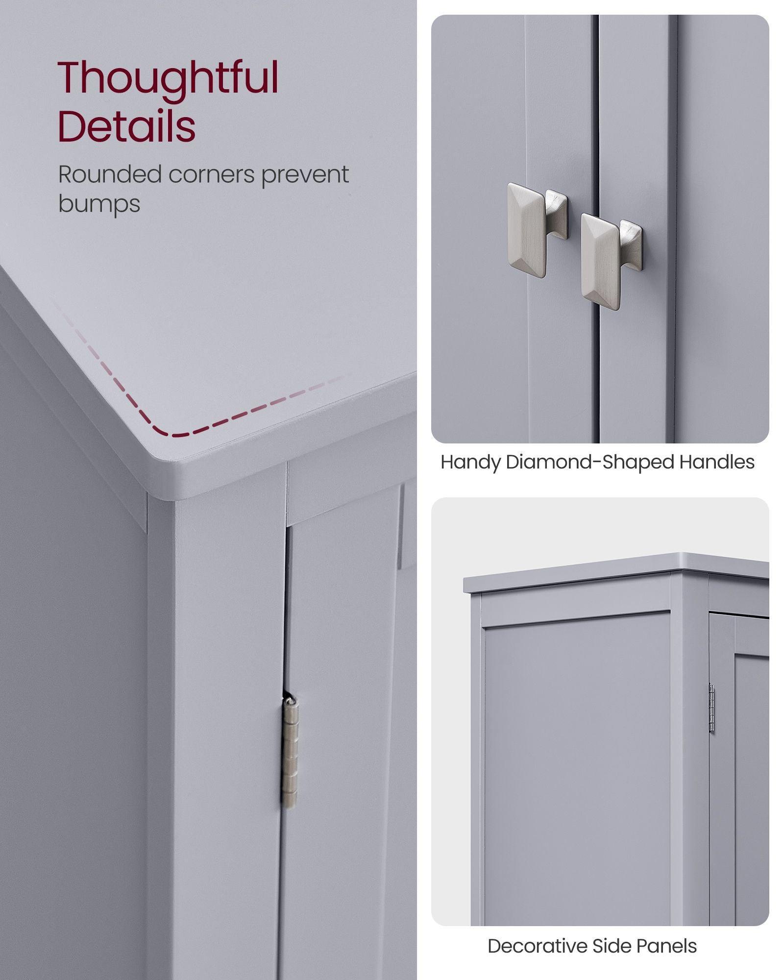 11.8''D x 23.6''W x 43.3''H Bathroom Floor Storage Cabinet FredCo