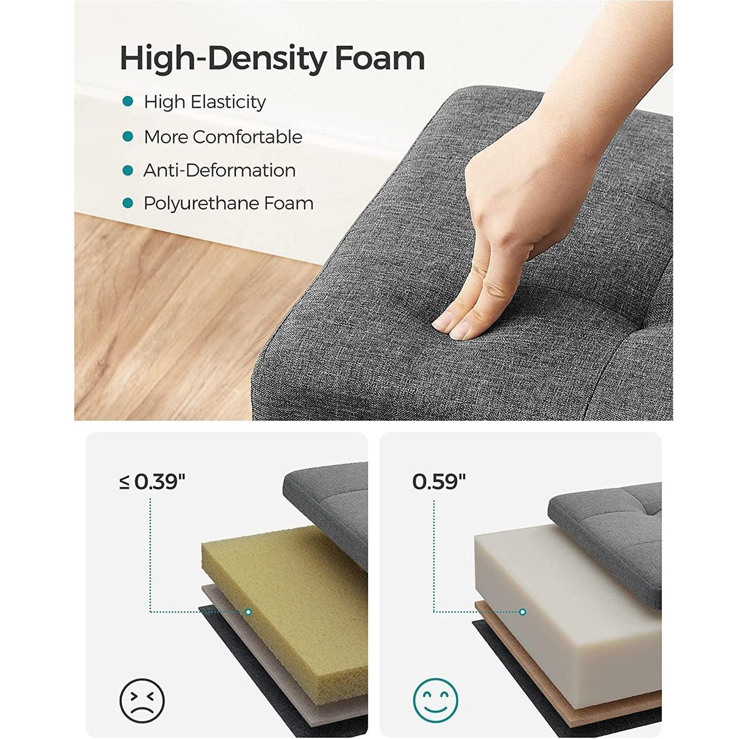 11.8 Inches Folding Storage Ottoman FredCo