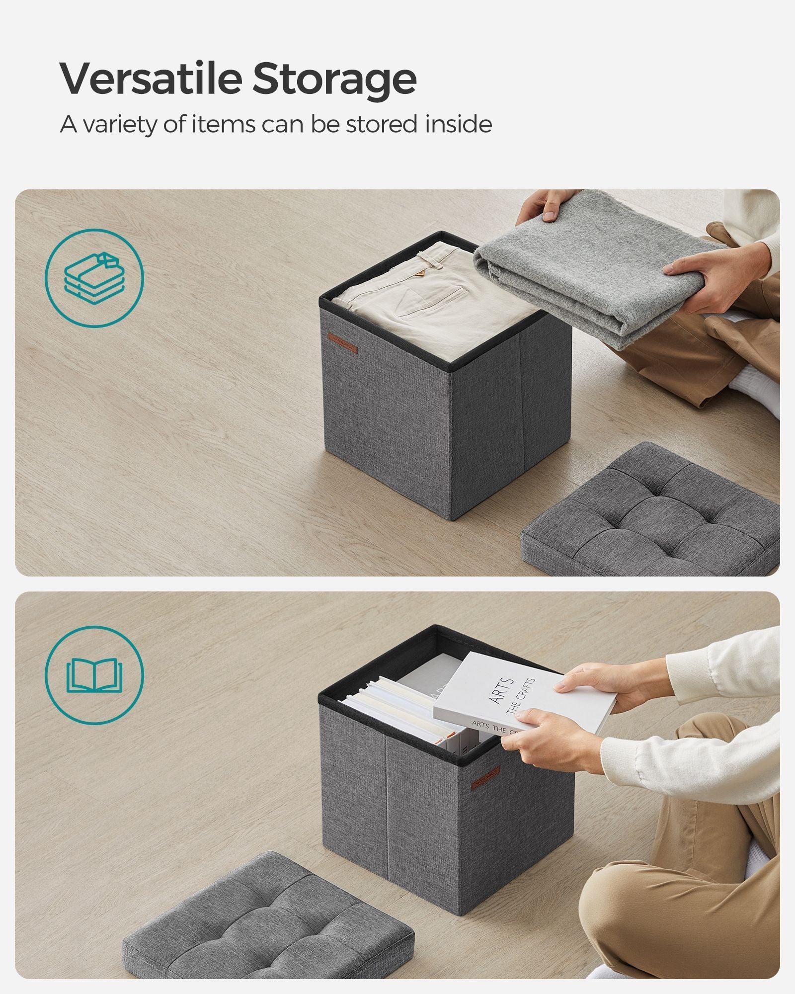 11.8 Inches Small Folding Storage Ottoman Cube FredCo