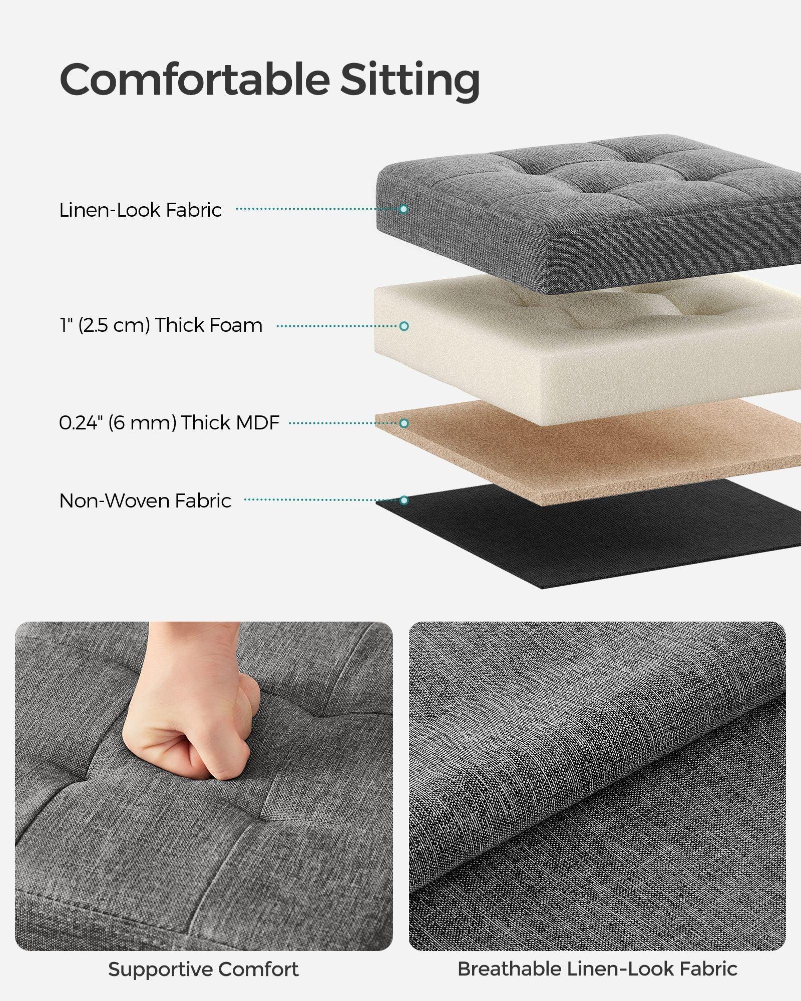 11.8 Inches Small Folding Storage Ottoman Cube FredCo