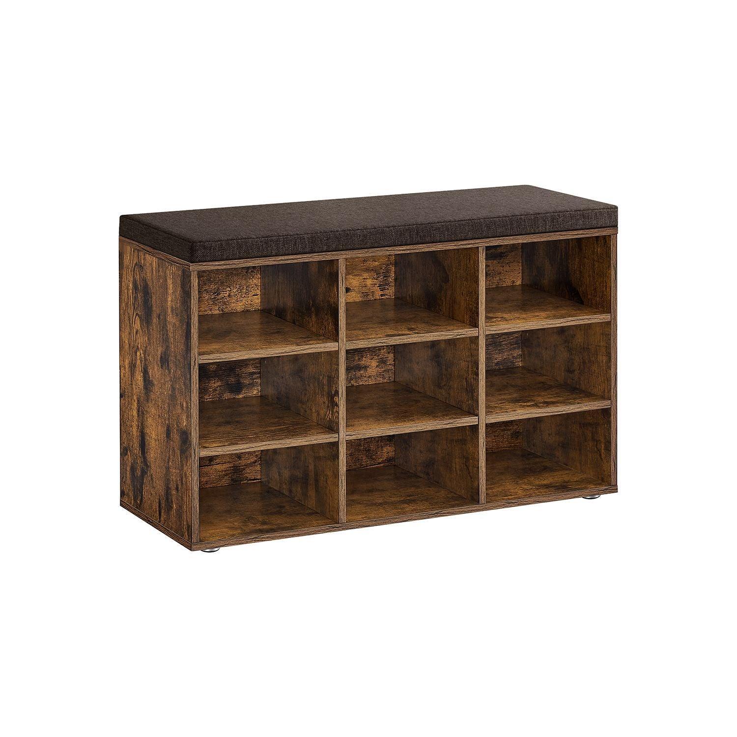 11.9"D x 30.9"W x 18.9"H Shoe Bench with Cushion FredCo