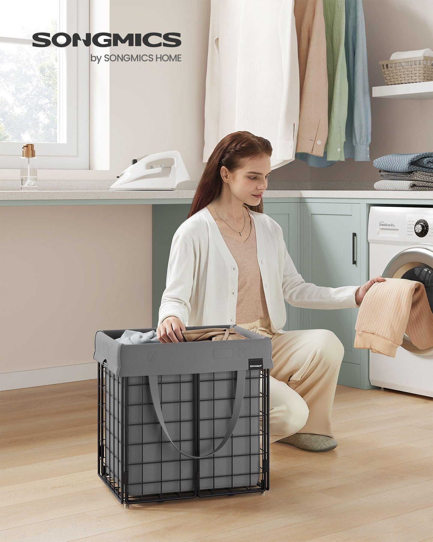 11-Gallon Laundry Hamper Black and Gray FredCo