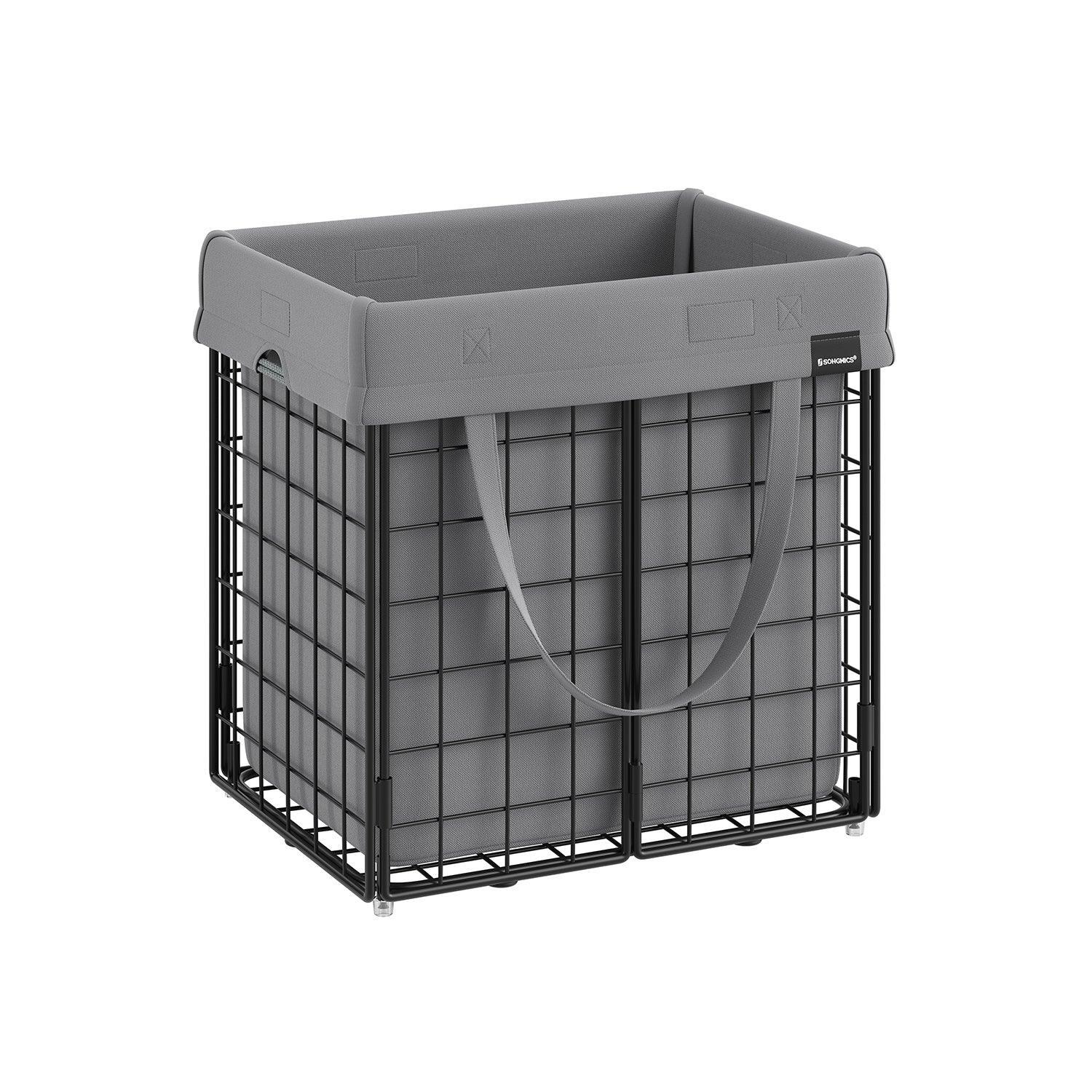11-Gallon Laundry Hamper Black and Gray FredCo
