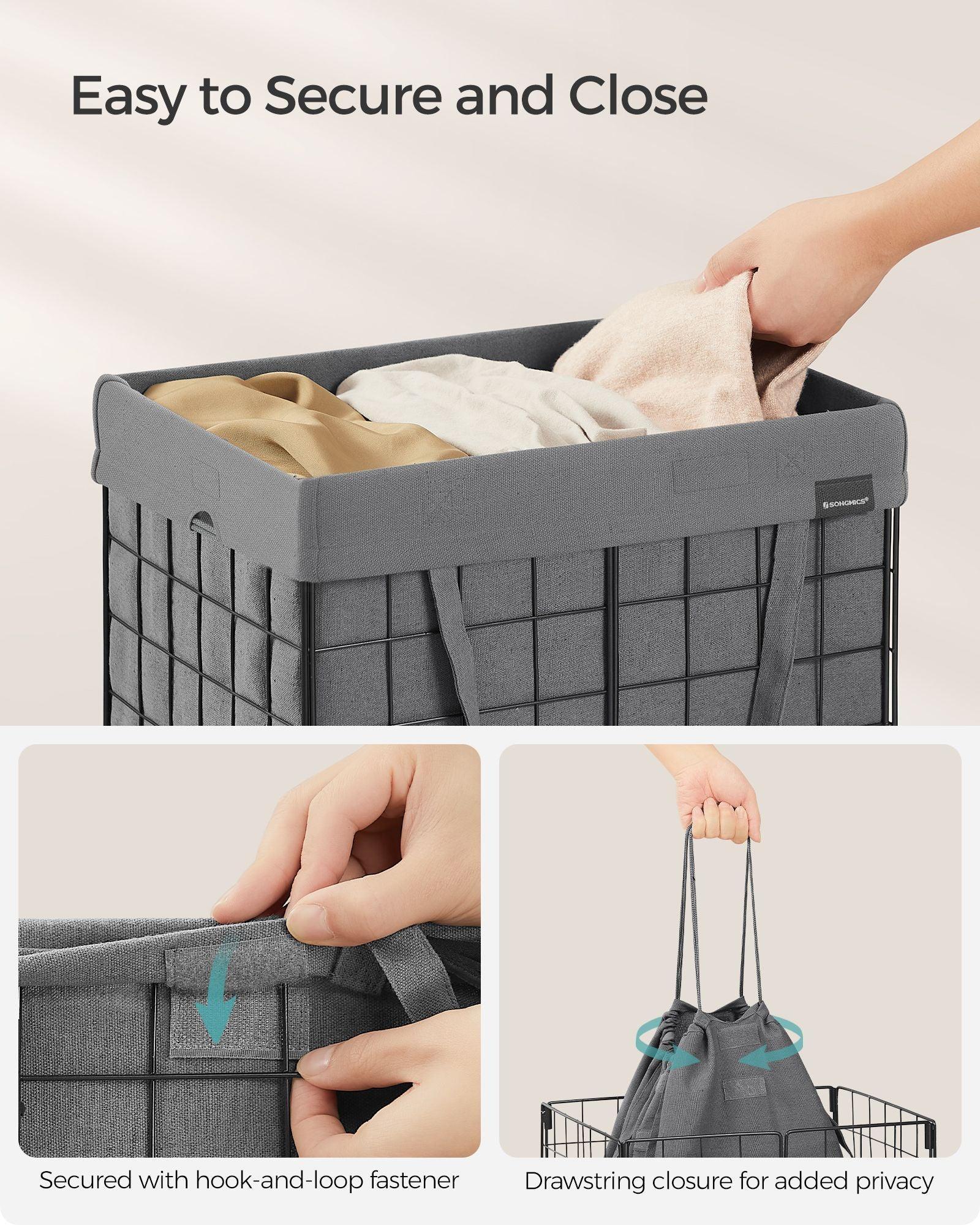 11-Gallon Laundry Hamper Black and Gray FredCo