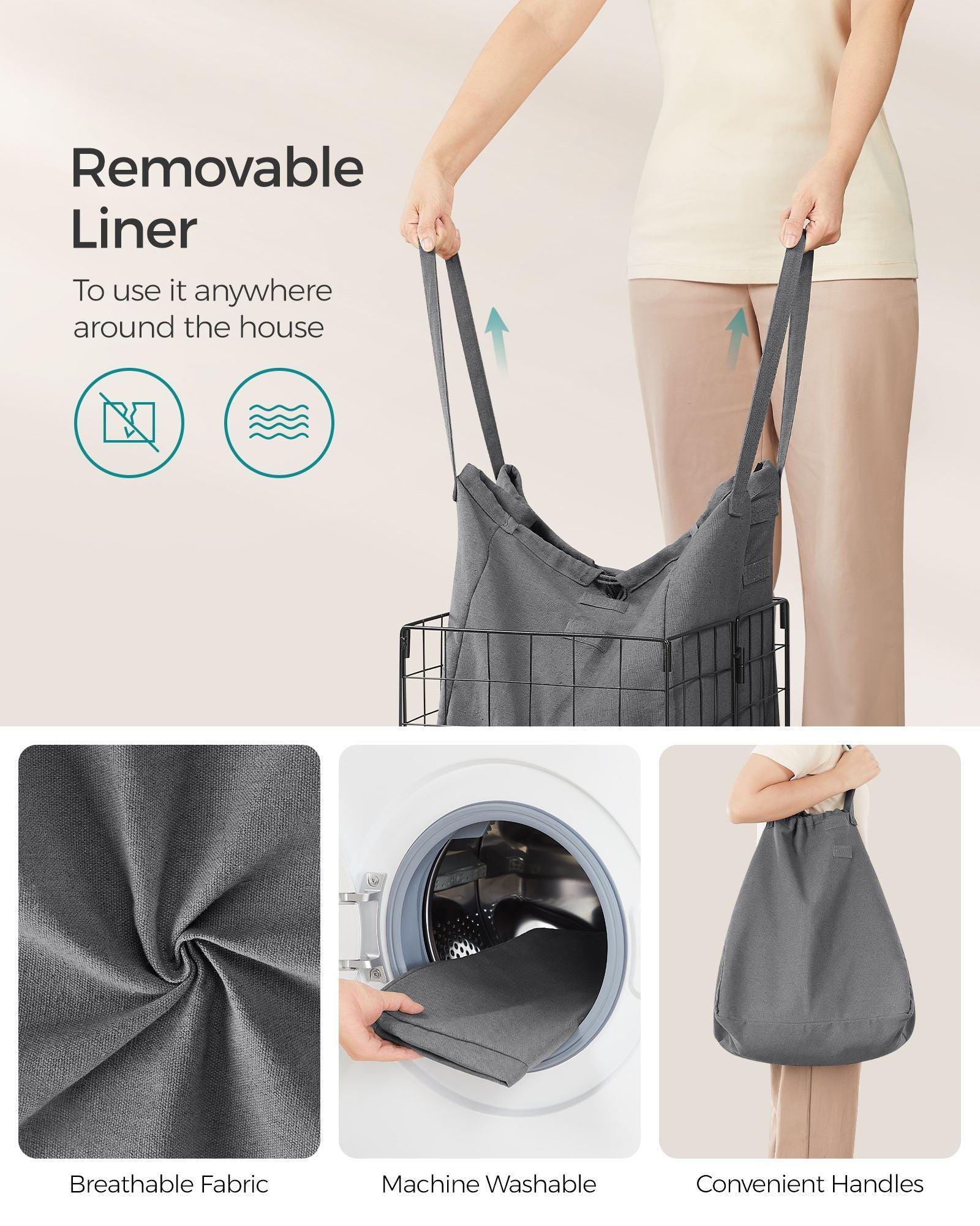 11-Gallon Laundry Hamper Black and Gray FredCo