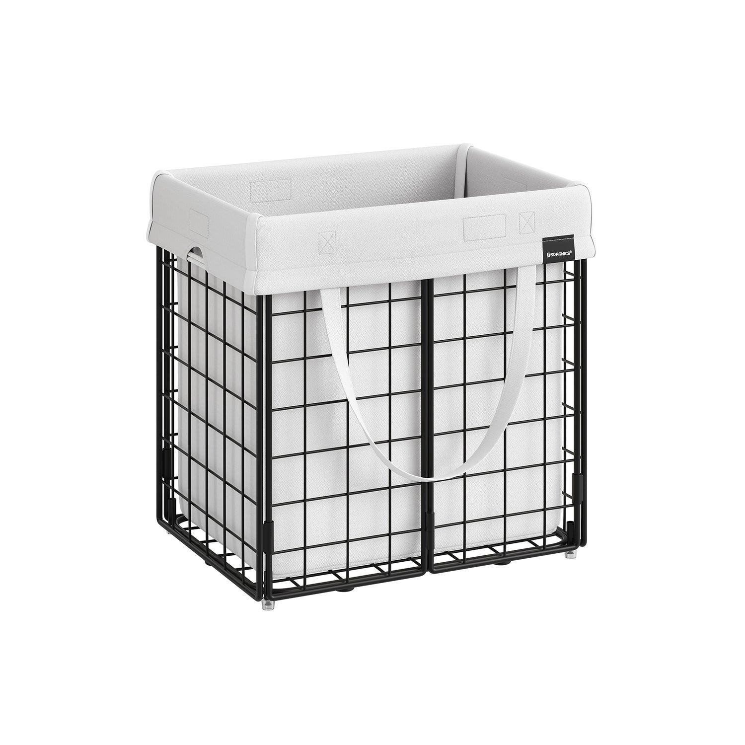 11-Gallon Laundry Hamper Black and White FredCo