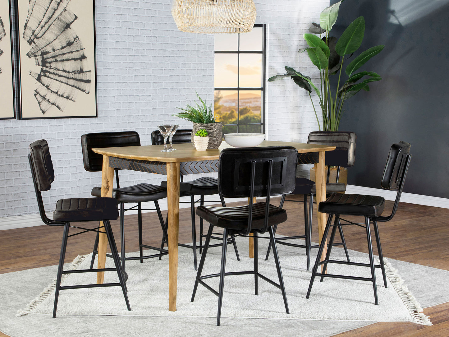 Partridge 7-piece Counter Dining Set Sheesham and Espresso