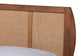 Baxton Studio Asami Mid-Century Modern Walnut Brown Finished Wood and Woven Rattan Queen Size 3-Piece Bedroom Set