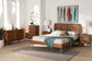 Baxton Studio Asami Mid-Century Modern Walnut Brown Finished Wood and Woven Rattan Queen Size 5-Piece Bedroom Set
