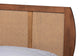 Baxton Studio Asami Mid-Century Modern Walnut Brown Finished Wood and Woven Rattan Full Size 4-Piece Bedroom Set